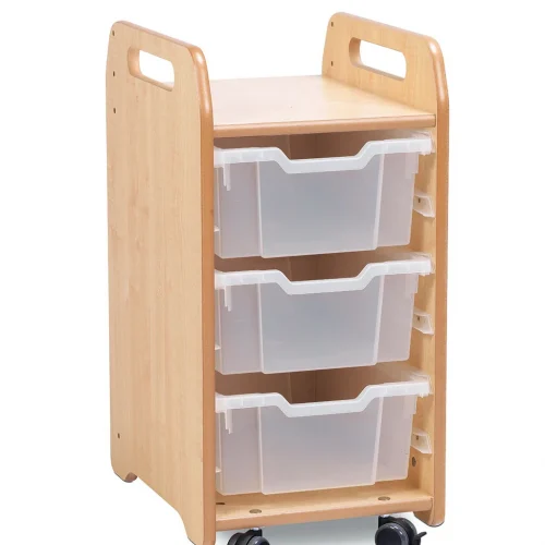 Meuble de rangement à plateaux (1 colonne) avec 3 plateaux profonds — Millhouse Lernspielzeug Schule