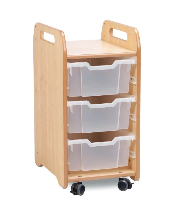 Meuble de rangement à plateaux (1 colonne) avec 3 plateaux profonds — Millhouse Lernspielzeug Schule