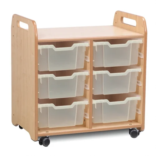 Meuble de rangement à plateaux (2 colonnes) avec 6 plateaux profonds — Millhouse Lernspielzeug Schule