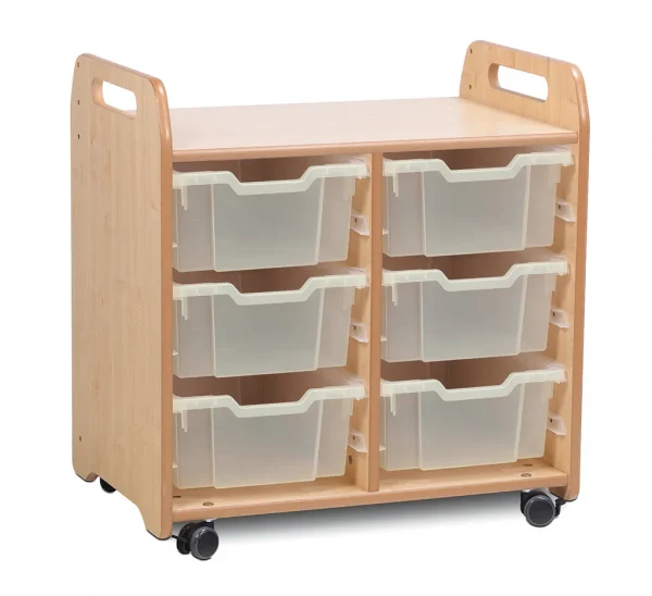 Meuble de rangement à plateaux (2 colonnes) avec 6 plateaux profonds — Millhouse Lernspielzeug Schule