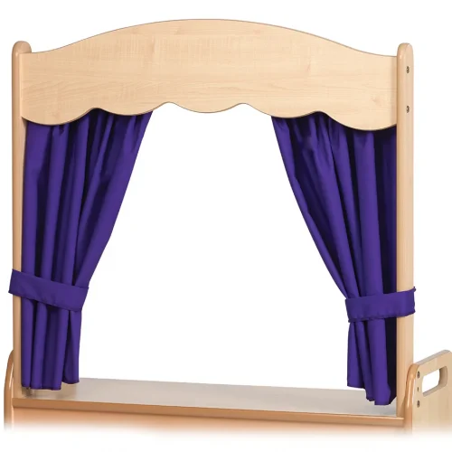 Extension théâtre avec rideaux violets — Millhouse Lernspielzeug Schule