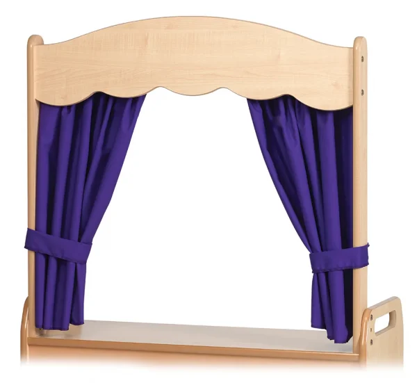 Extension théâtre avec rideaux violets — Millhouse Lernspielzeug Schule