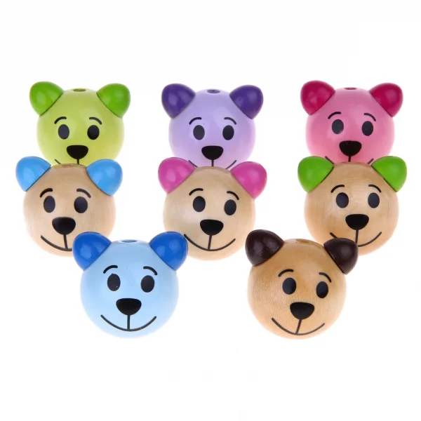 Tête d'animal 3D Petit ours Tête d'ours 3 - SALE — Kiki-Ena Matériel de loisirs créatifs Bois naturel