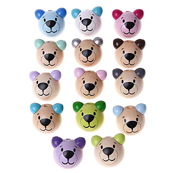 Tête d'animal 3D Petit ours Tête d'ours - SALE — Kiki-Ena Matériel de loisirs créatifs Bois naturel