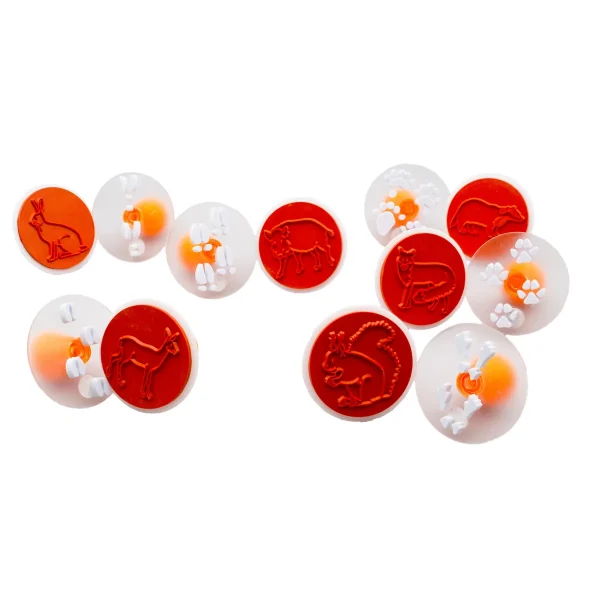 Set de 12 tampons empreintes d'animaux — Eduplay jeu pédagogique Kita