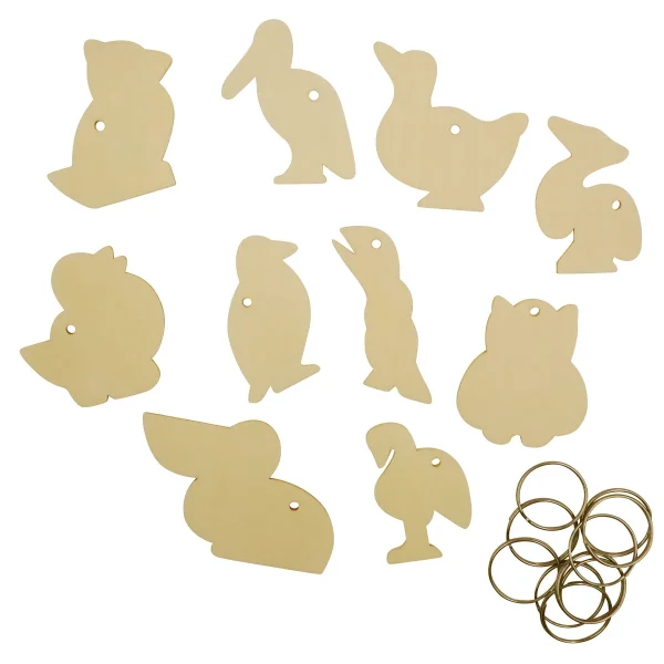 Porte-Clés Bois Oiseaux Lot de 10 — Eduplay jouet pédagogique maternelle