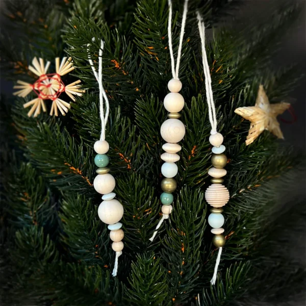 Kit créatif Pendentif Noël 3 en 1 incl. aiguille à perles — Kiki-Ena Matériel de bricolage Bois naturel