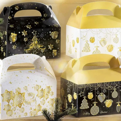 Boîte de Noël avec anse • en papier — Kiki-Ena Bastelmaterial Naturholz