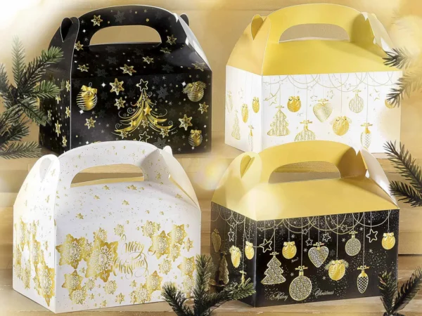 Boîte de Noël avec anse • en papier — Kiki-Ena Bastelmaterial Naturholz