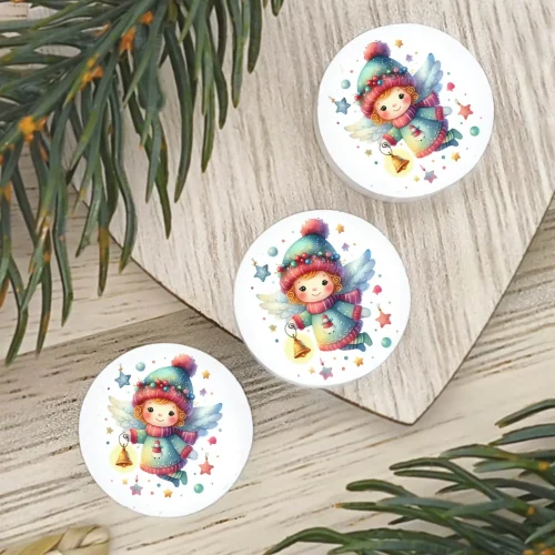Perle à Motif Ange Noël — Kiki-Ena Matériel de Bricolage Bois Naturel
