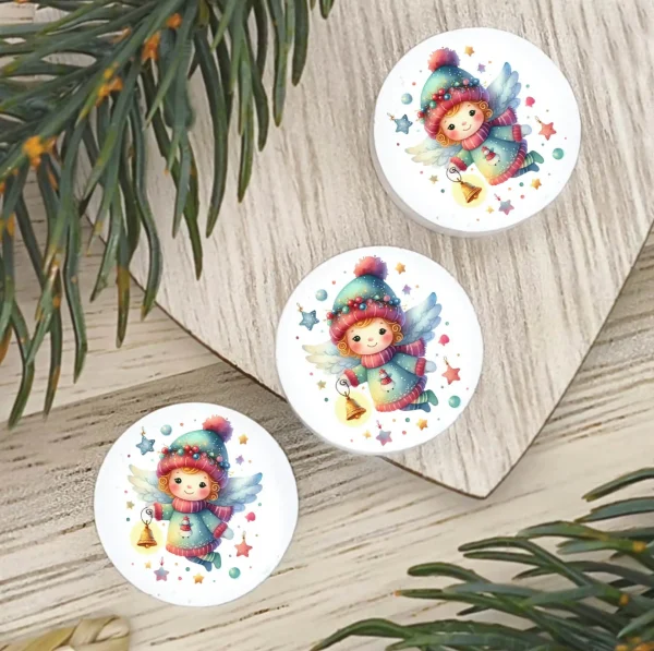 Perle à Motif Ange Noël — Kiki-Ena Matériel de Bricolage Bois Naturel