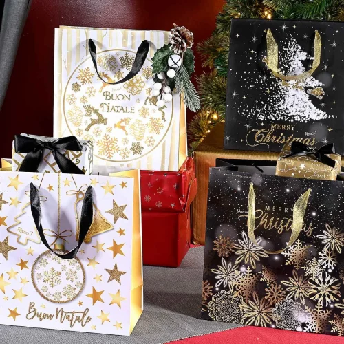 Sachet Noël Pailleté - Taille Moyenne — Kiki-Ena Bricolage Bois Naturel