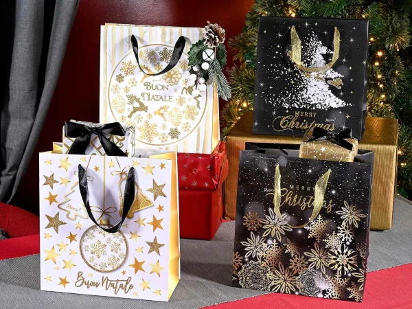 Sachet Noël Pailleté - Taille Moyenne — Kiki-Ena Bricolage Bois Naturel