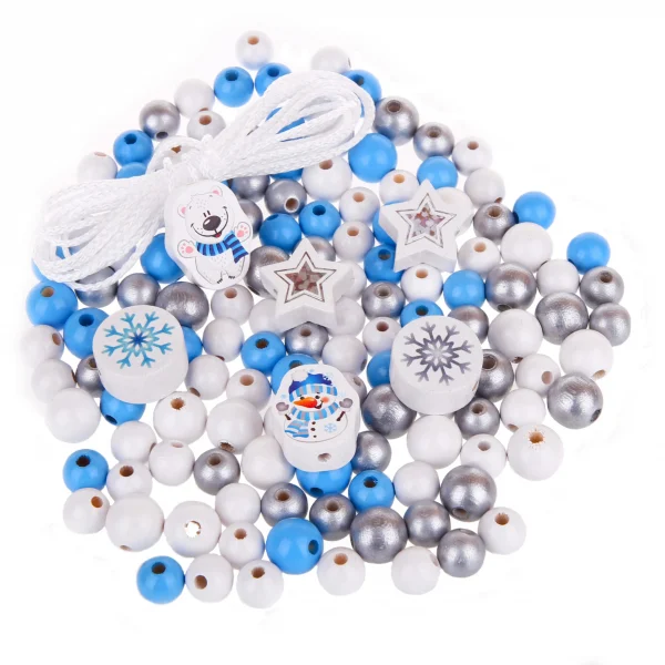 Mélange de perles hivernal — Kiki-Ena Matériel créatif Bois naturel